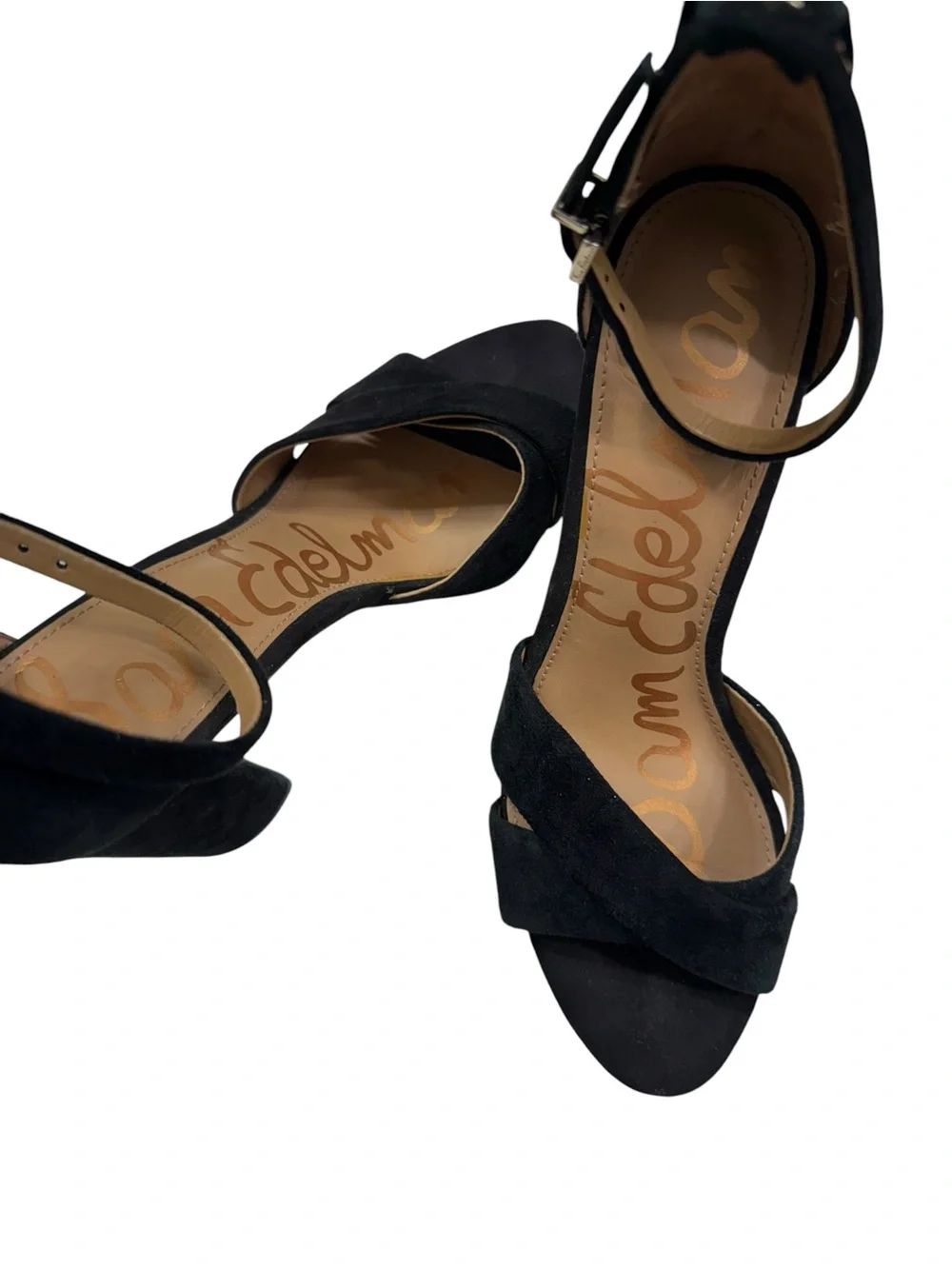 Sam Edelman Yancy Black Suede Block Heel Sandals